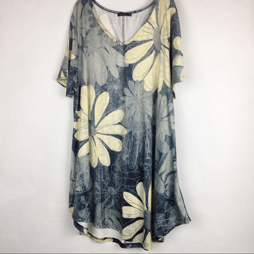 Azalea 3XL Blue Floral Polyester Dress